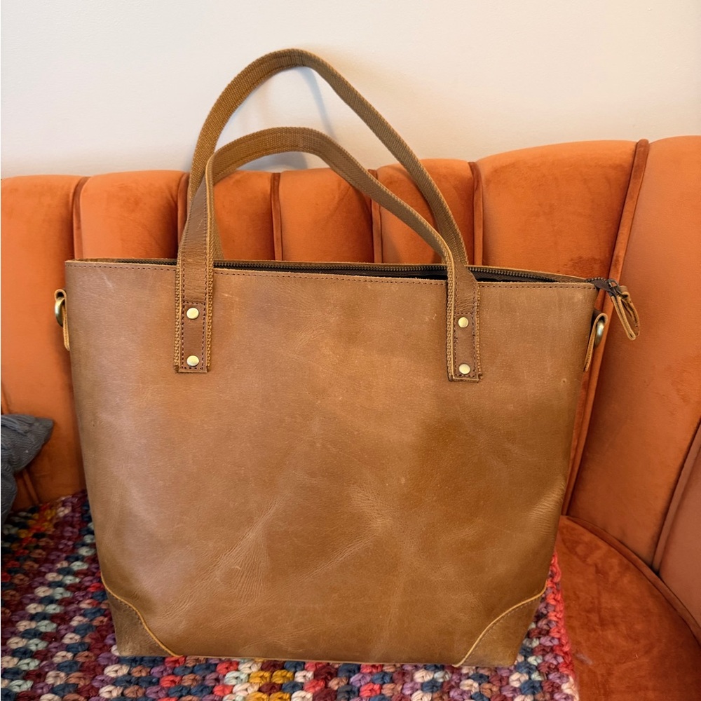 Classic Brown Leather Tote Bag